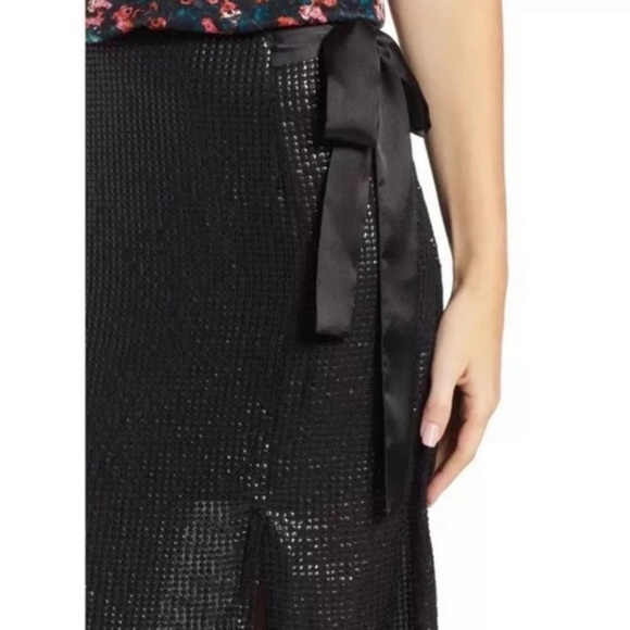 Something Navy Black Sequin Skirt Sz S NWOT - Picture 2 of 13